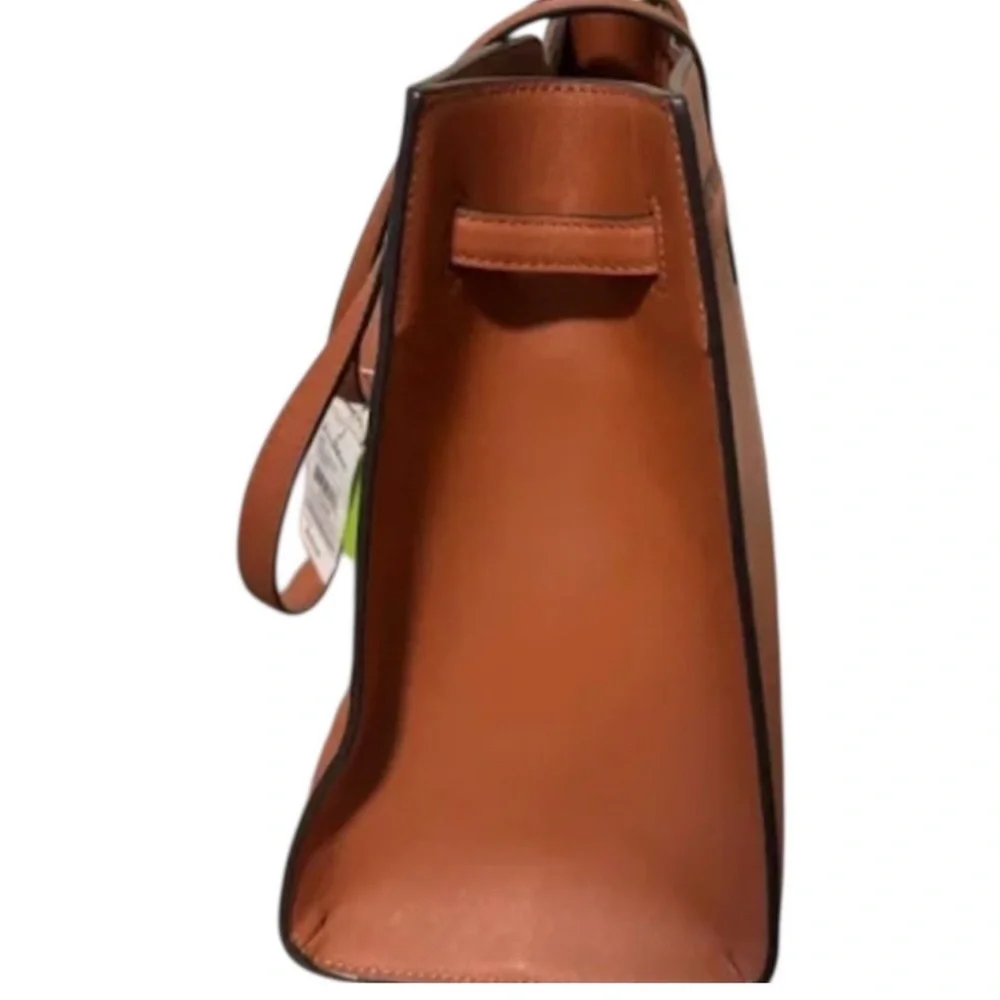 Structured Brown Leather Tote Bag - Women - Picture 3 of 7